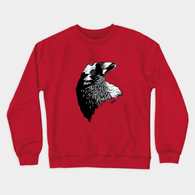 Three-Eyed Raven - B/W Crewneck Sweatshirt by Indi Martin